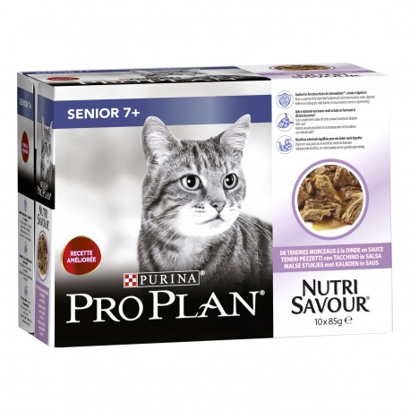 Proplan Chat Nutrisavour Senior 7 A La Dinde 10 Sachets Fraicheur De 85 Gr